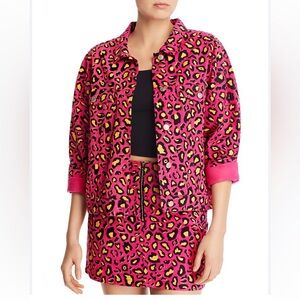 Sunset & SpringLeopard-Print Denim Jacket size S
